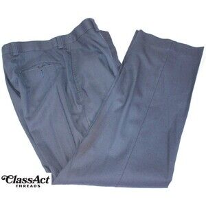 Lauren Ralph Lauren Mens Blue Dress Pants Polyester Rayon Flat Fronts 33" X 30"
